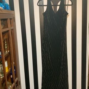 Vintage 1993 Scott McClintock Burnout Velvet Goth Racerback Maxi Gown Size Med